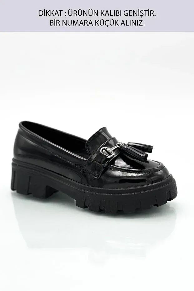 Детские лоферы для девочек без шнуровки Generic Brands, P Black Patent Leather