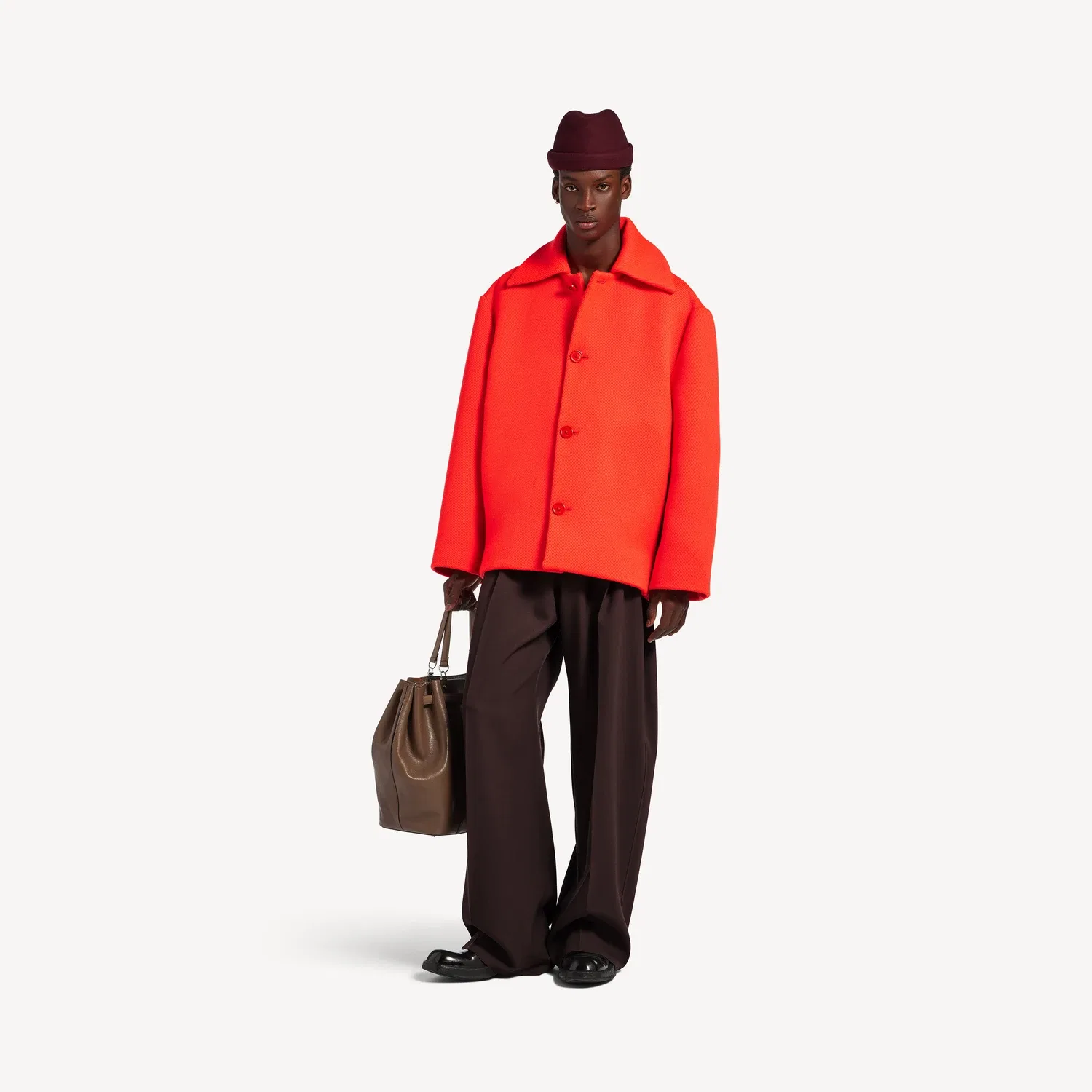 Мужское короткое пальто-каркоут оранжевого цвета Balenciaga, оранжевый — фото 2