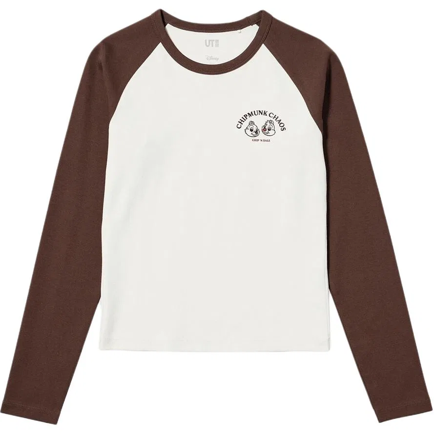 Женская футболка с принтом x Mickey & Friends UNIQLO, Dark Umber