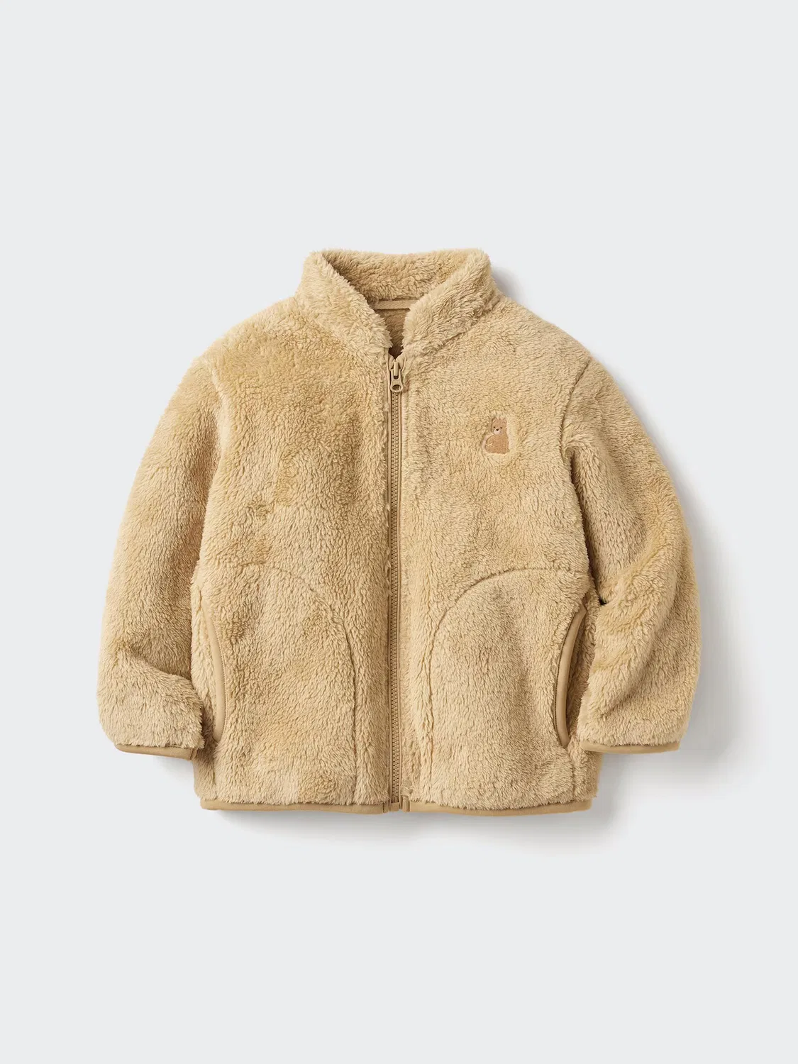 Куртка флисовая с мехом Uniqlo, женская/унисекс, бежевый
