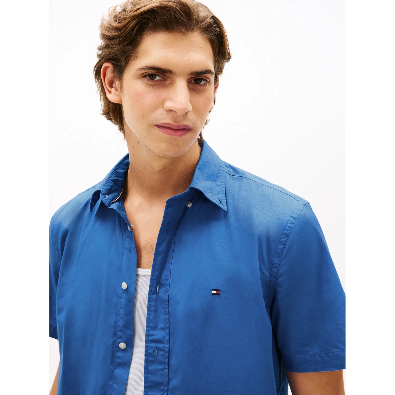 Мужская повседневная рубашка с коротким рукавом Tommy Hilfiger, Blue — фото 2