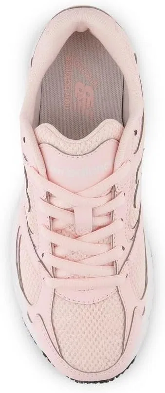 Детские кроссовки для девочек с шнуровкой New Balance, Shell Pink/Nb White — фото 4
