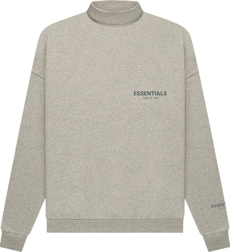 

Пуловер Fear of God Essentials Pullover Mockneck 'Dark Heather Oatmeal', серый