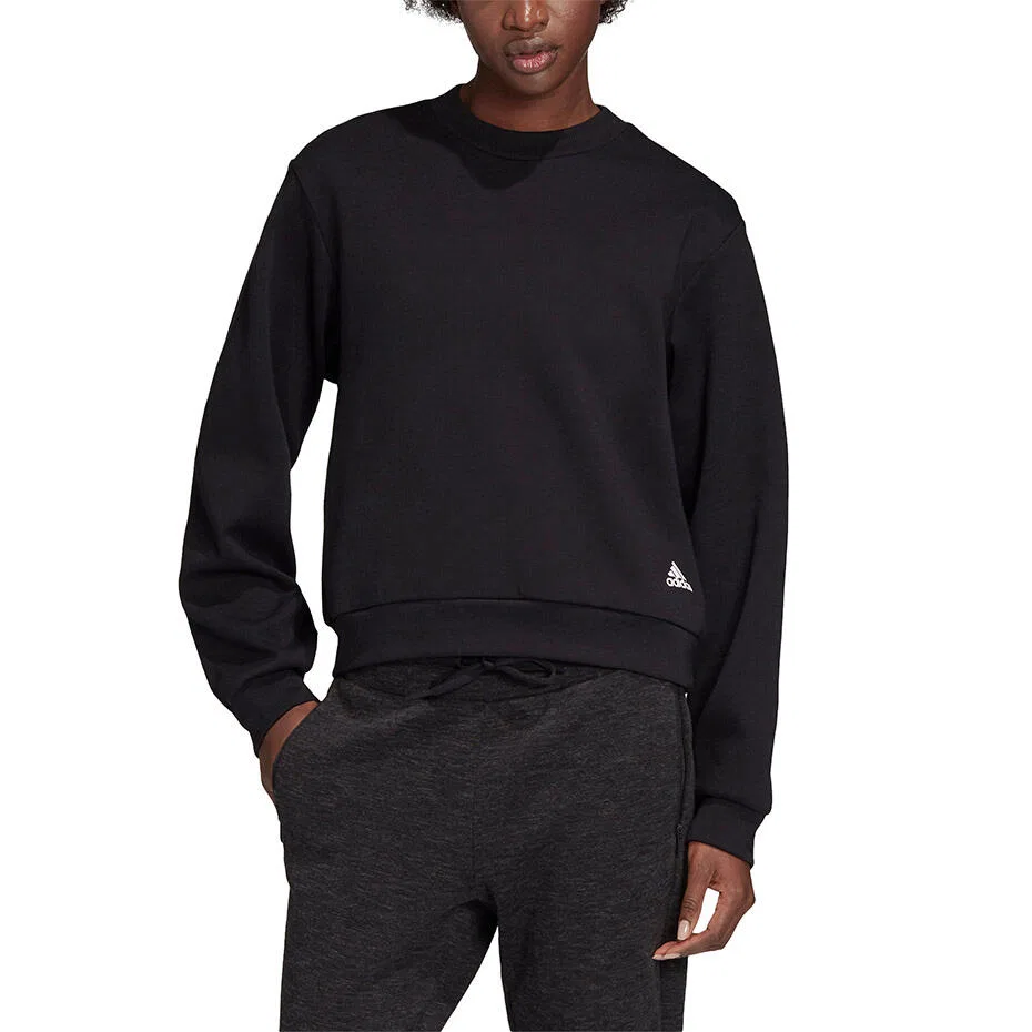 Женский свободный свитшот Adidas W St Crew, Цвет: Schwarz — фото 4