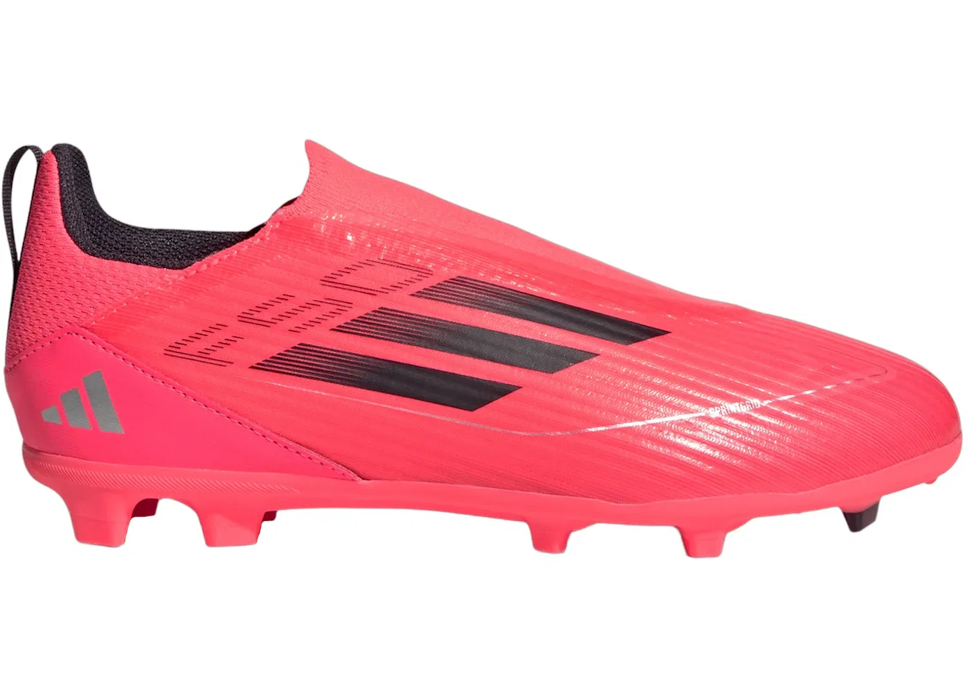 Детские бутсы с системой Laceless Adidas F50 League, Turbo/Aurora Black/Platinum Metallic