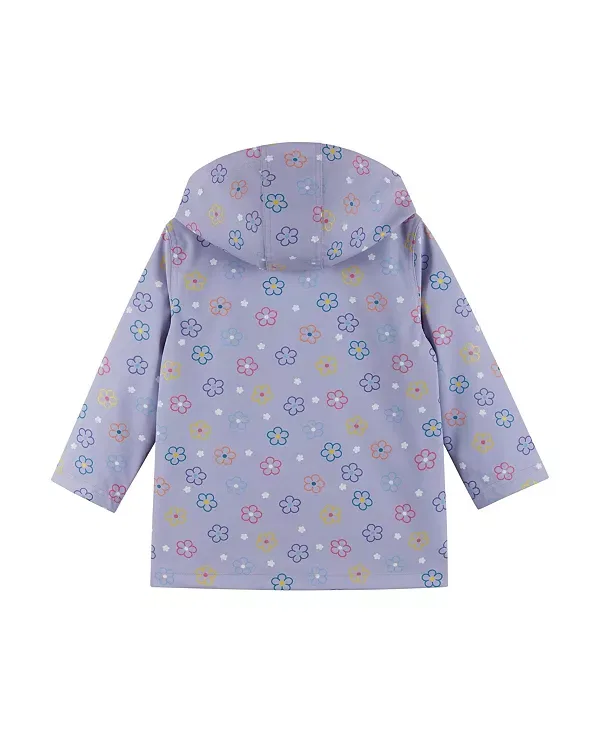 Детское пальто для девочек с капюшоном Purple Floral Andy & Evan, Purple Floral — фото 2