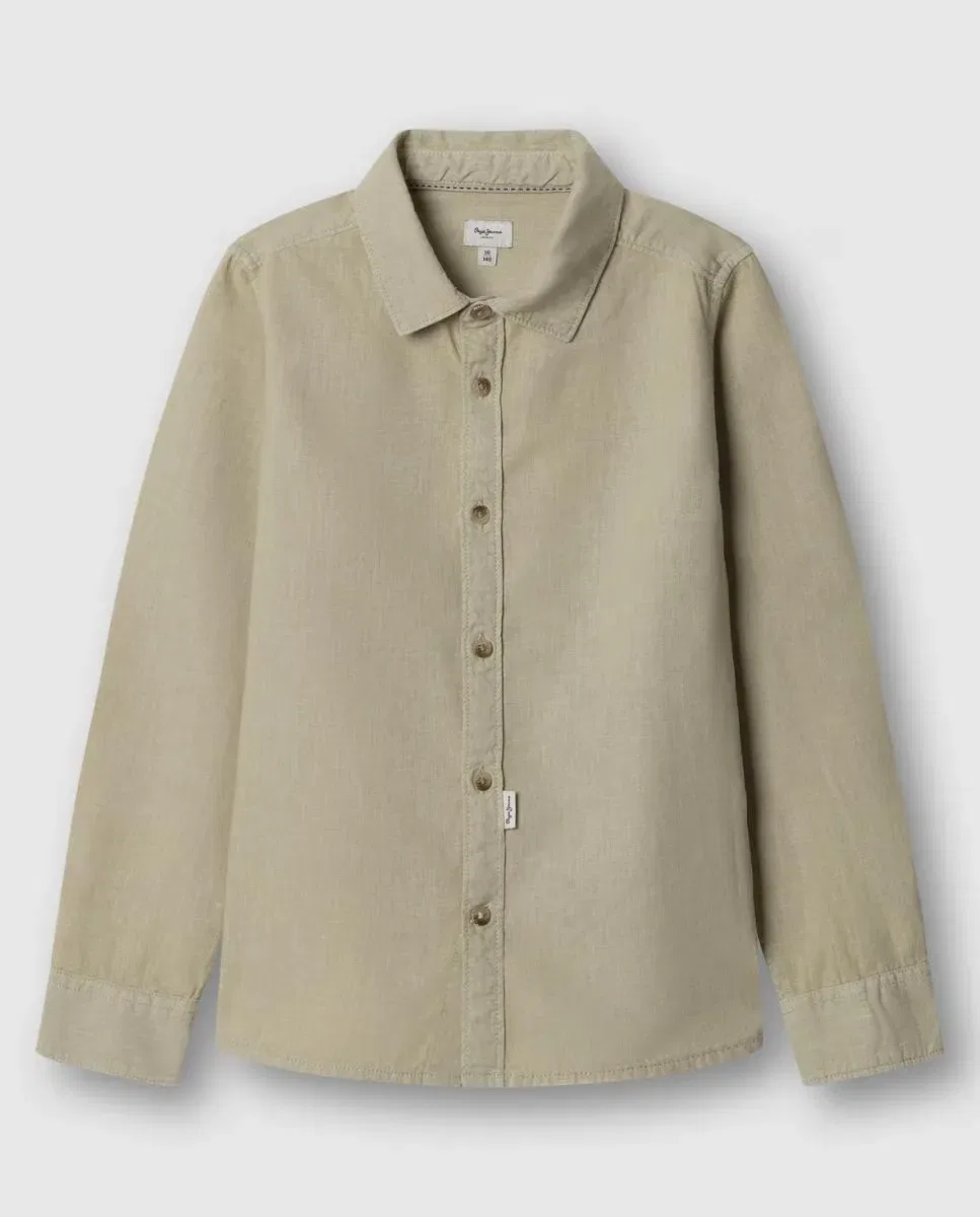 Детская рубашка из льна Daniel Pepe Jeans, Verde Militar