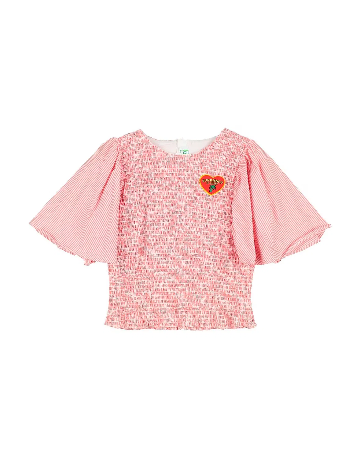 Детская плетеная футболка для девочек с принтом Kenzo Kids, красный