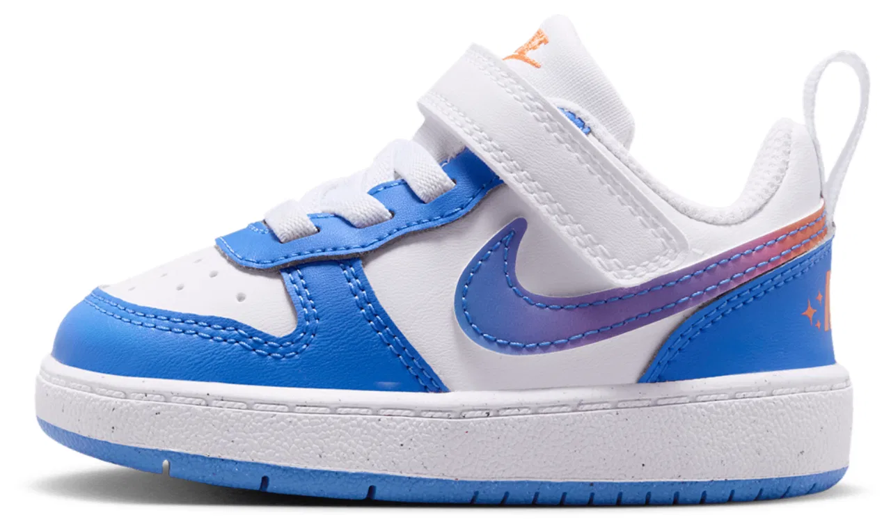 Кроссовки для мальчиков Court Borough Low Nike, цвет Bright Violet/White/Blue Crystal — фото 2