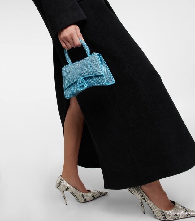 

Сумка BALENCIAGA Hourglass XS top handle, синий