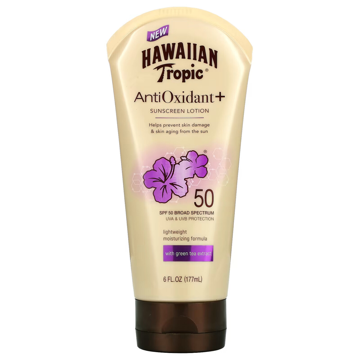 

Hawaiian Tropic, Антиоксидант + солнцезащитный лосьон, SPF 50, 6 жидких унций (177 мл)