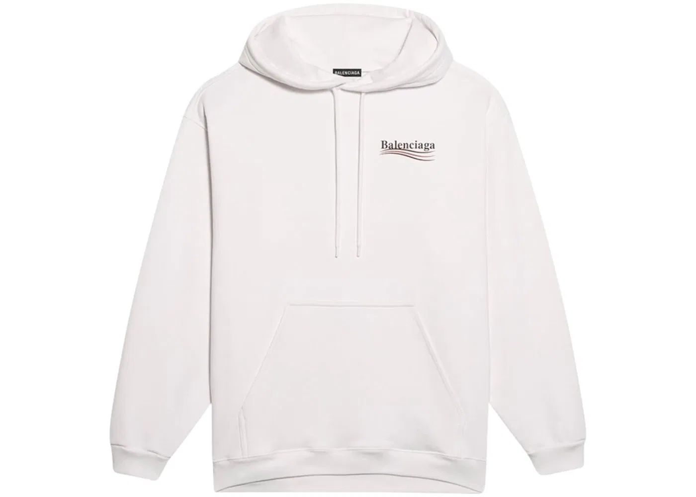 Мужская худи с принтом Political Campaign Logo Balenciaga, White