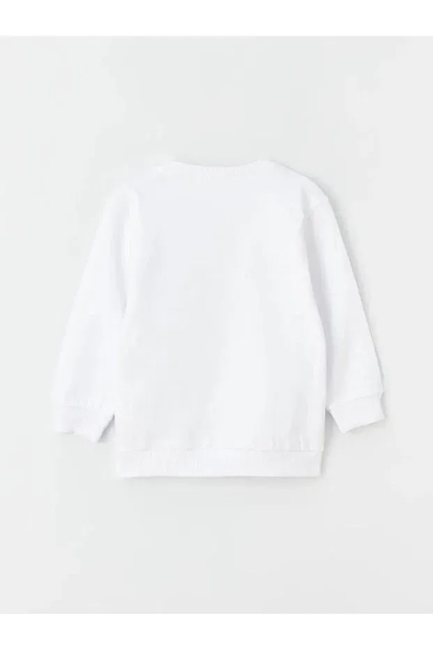 Детские свитшот для девочек с принтом Ataturk printed crew neck long sleeve unisex sweatshirt with raised cuff inside Neocotton, Ecru — фото 3