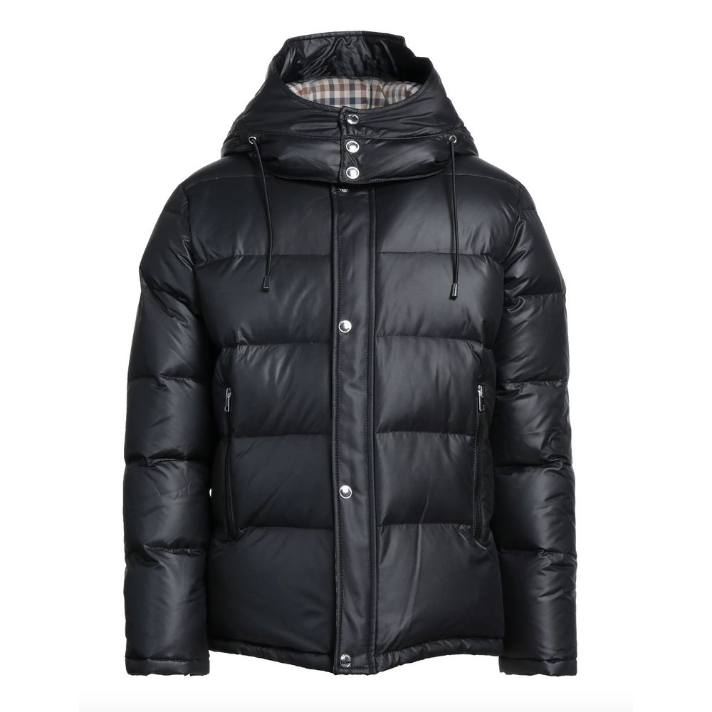 

Черная мужская куртка из полиэстера Aquascutum