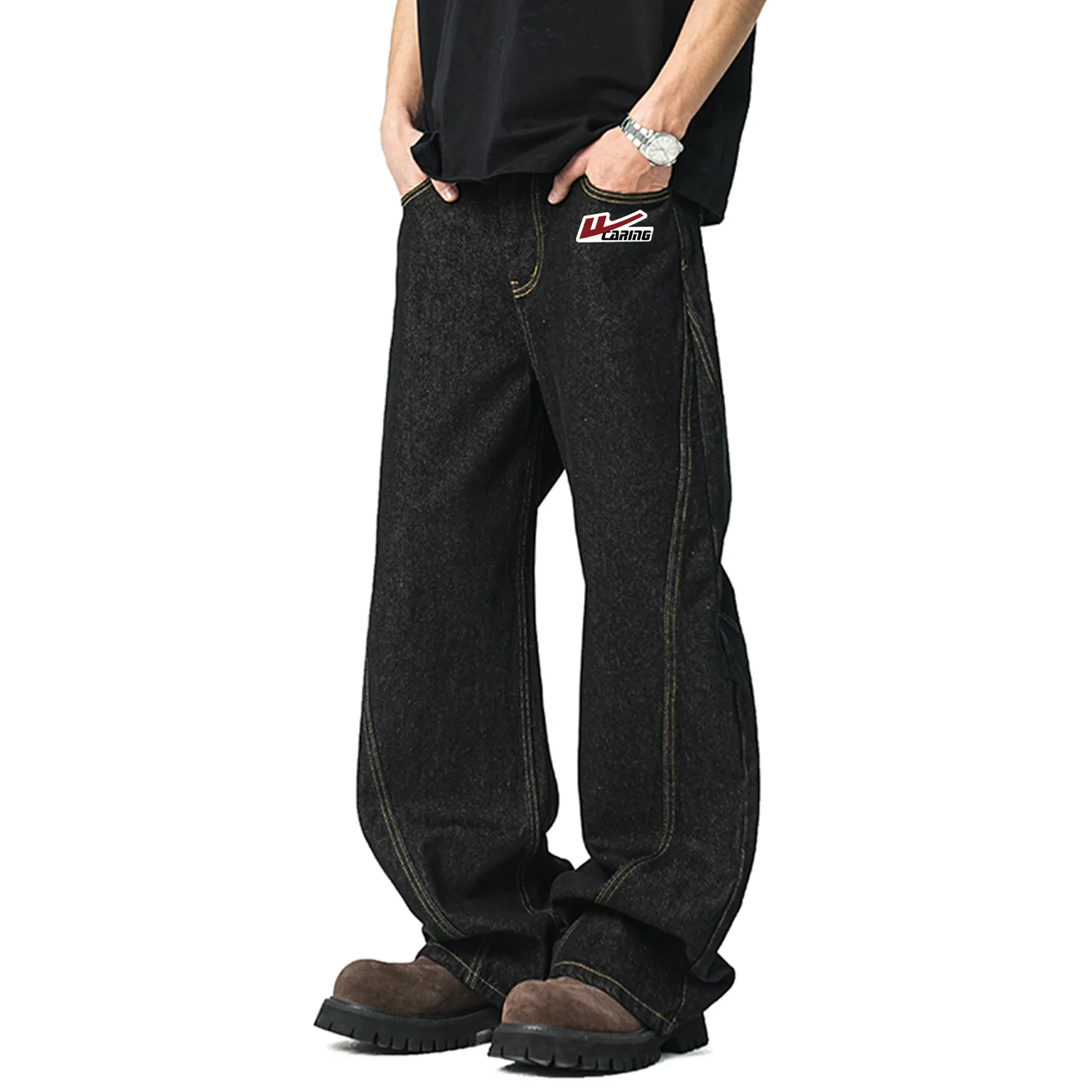 Детские джинсы прямого кроя Original Denim Black (DIY Badge) WARRIOR