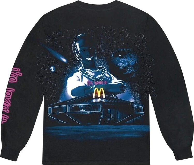 Свитшот Cactus Jack by Travis Scott x McDonald's с принтом, черный — фото 3
