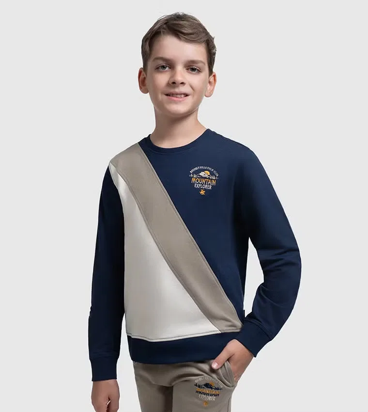 Пуловер с цветными блоками Beverly Hills Polo Club, индиго