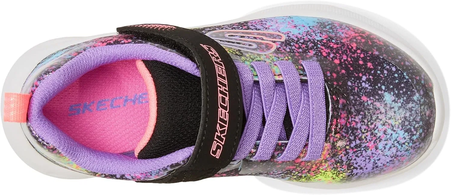 Детские кроссовки для девочек Microspec Max Skechers, Black/Multi — фото 2
