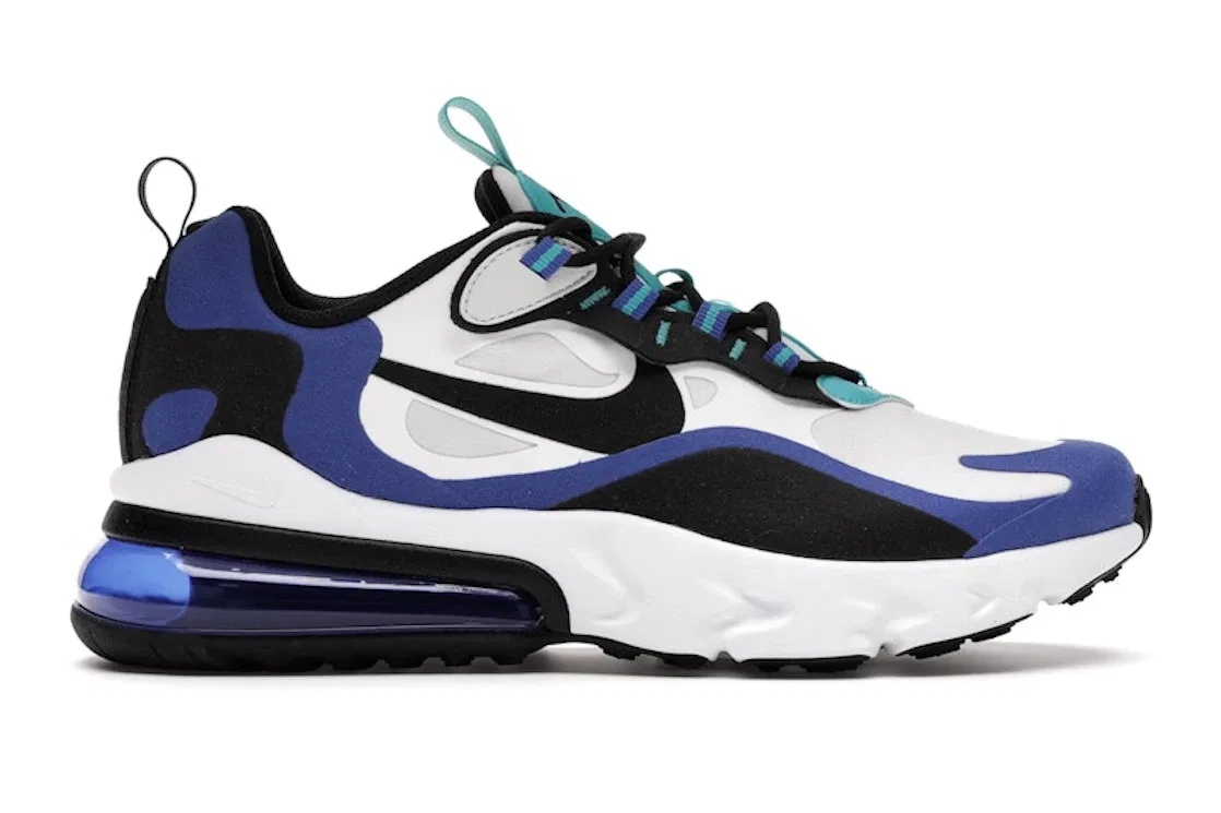 Детские кроссовки Lifestyle Nike Air Max 270 React, White/Hyper Blue/Oracle Aqua/Black