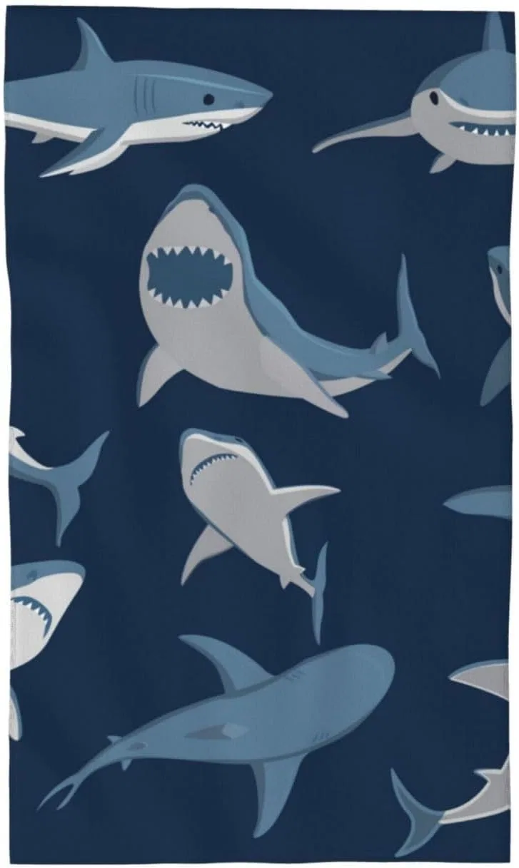Мочалка для лица с принтом Ocean Shark, BAFAFA, 27.5 × 40.6 см