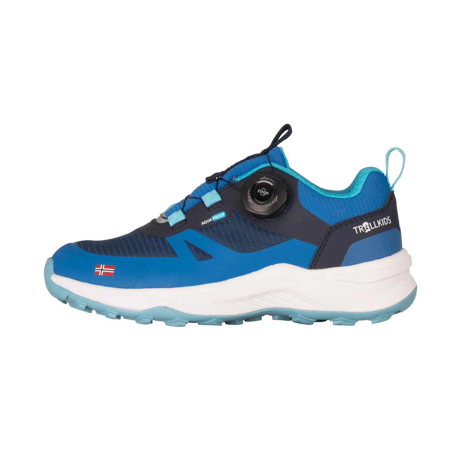 Детские ботинки TROLLFJORD HIKER LOW XT Trollkids, Blau Wasserblau