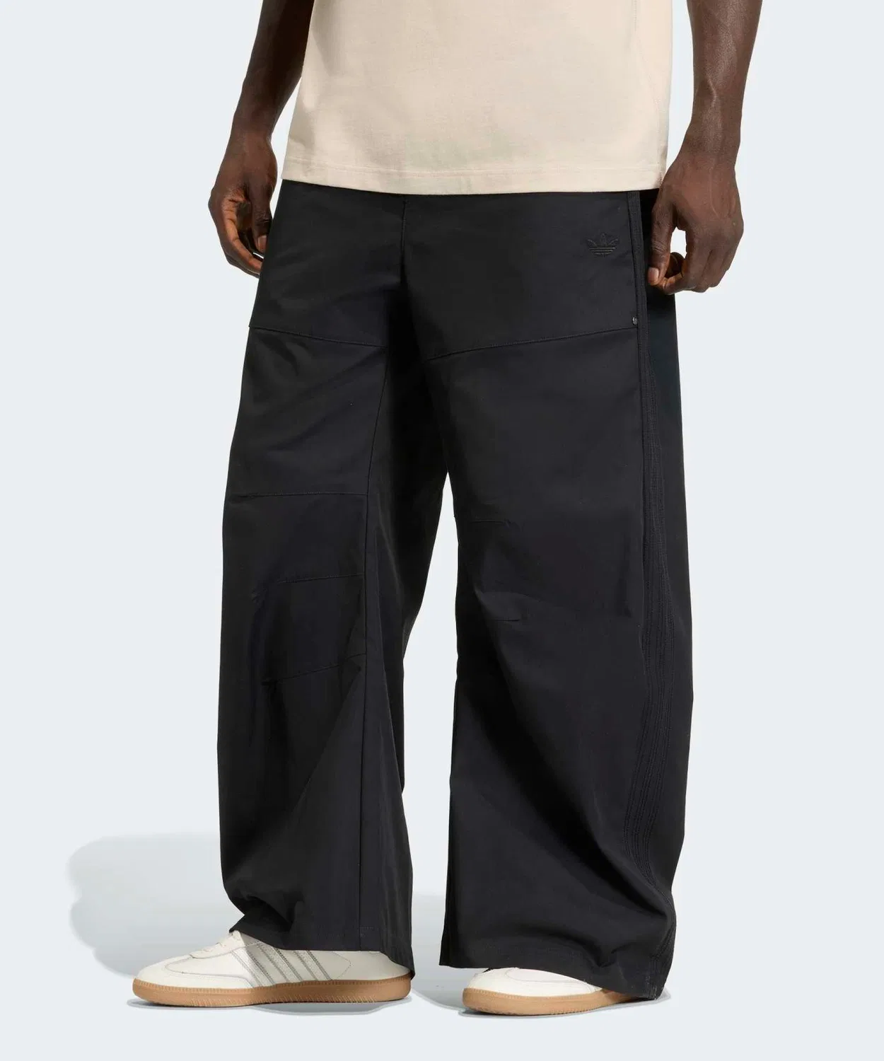 Мужские широкие брюки с принтом Adidas Originals, Black