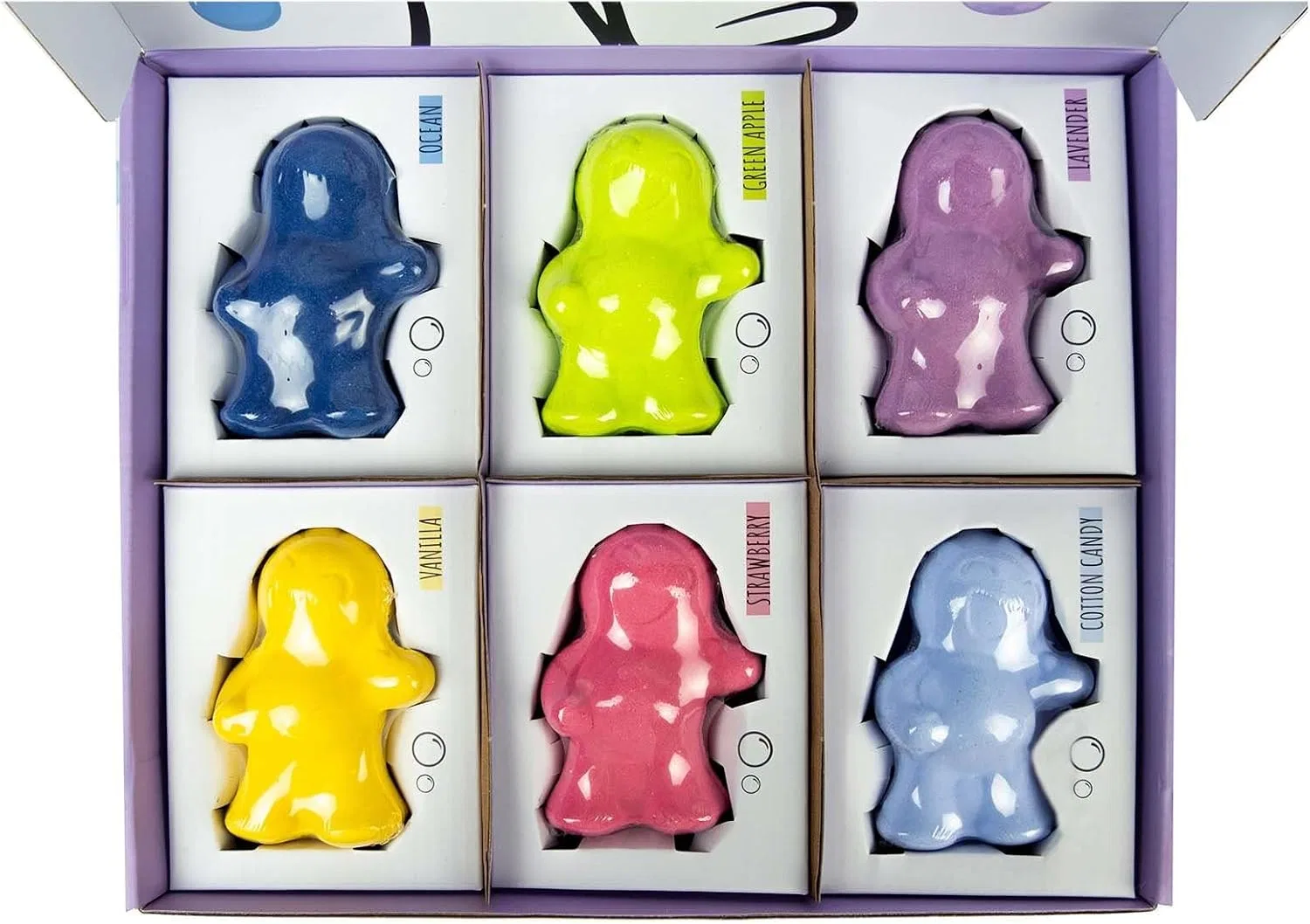 Бомбочки для ванн Bath Salt Figures Little Joe, 6 ароматов, 600 г, Blue, Green, Purple, Yellow, Pink and Light Blue — фото 2
