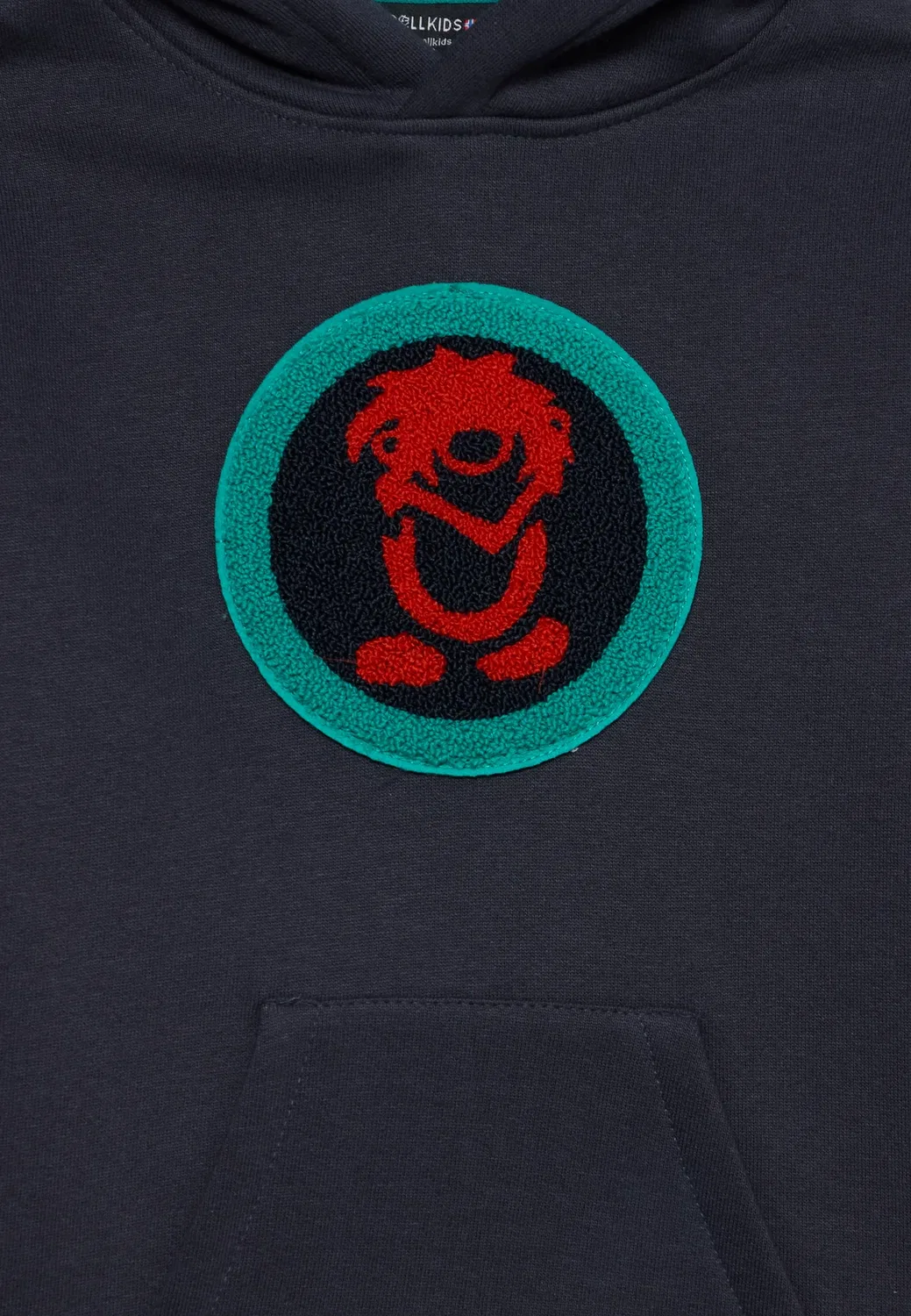 Детский свитер унисекс - худи Trollkids, Black/Dark Cyan/Chili Red — фото 3