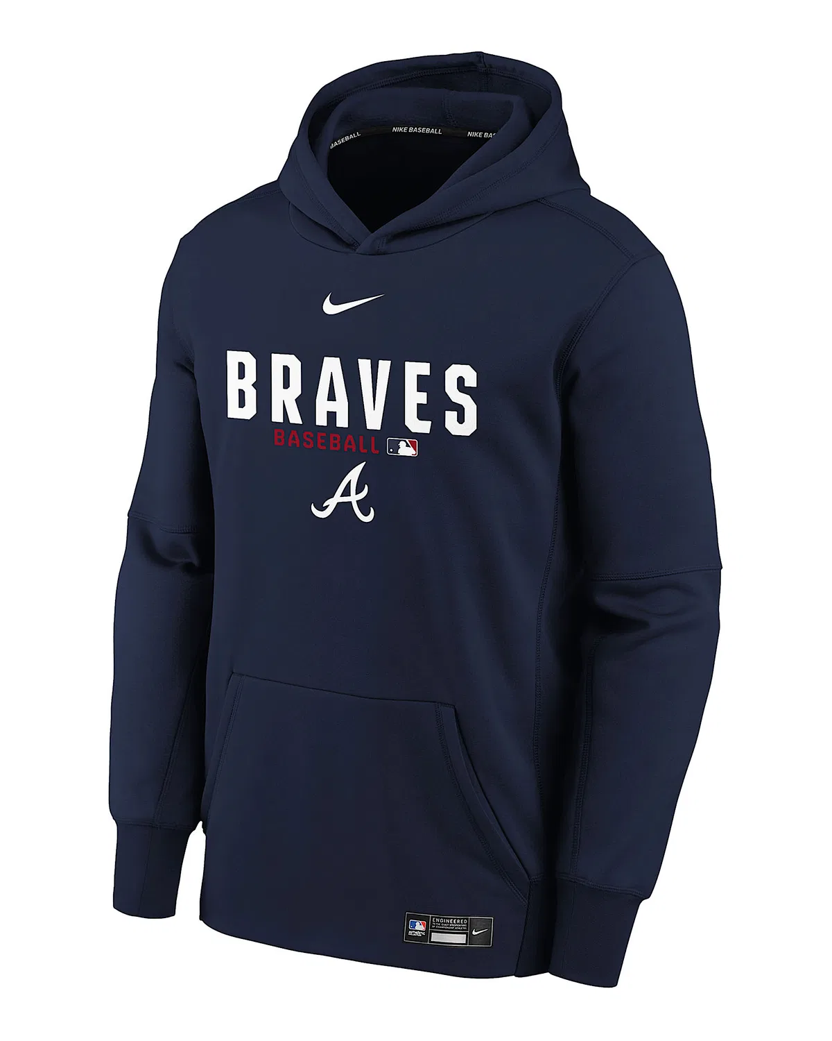 Большой детский термо-регулирующий свитшот Therma-FIT MLB Atlanta Braves Authentic Collection, Navy