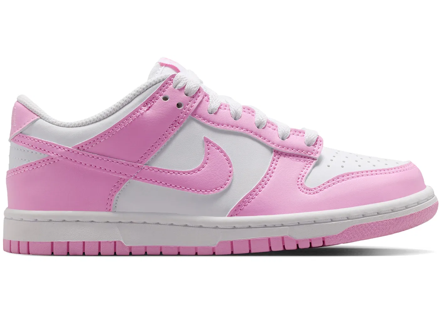 Детские кроссовки Lifestyle Nike Dunk Low Nike, White/White/White/Pink Rise
