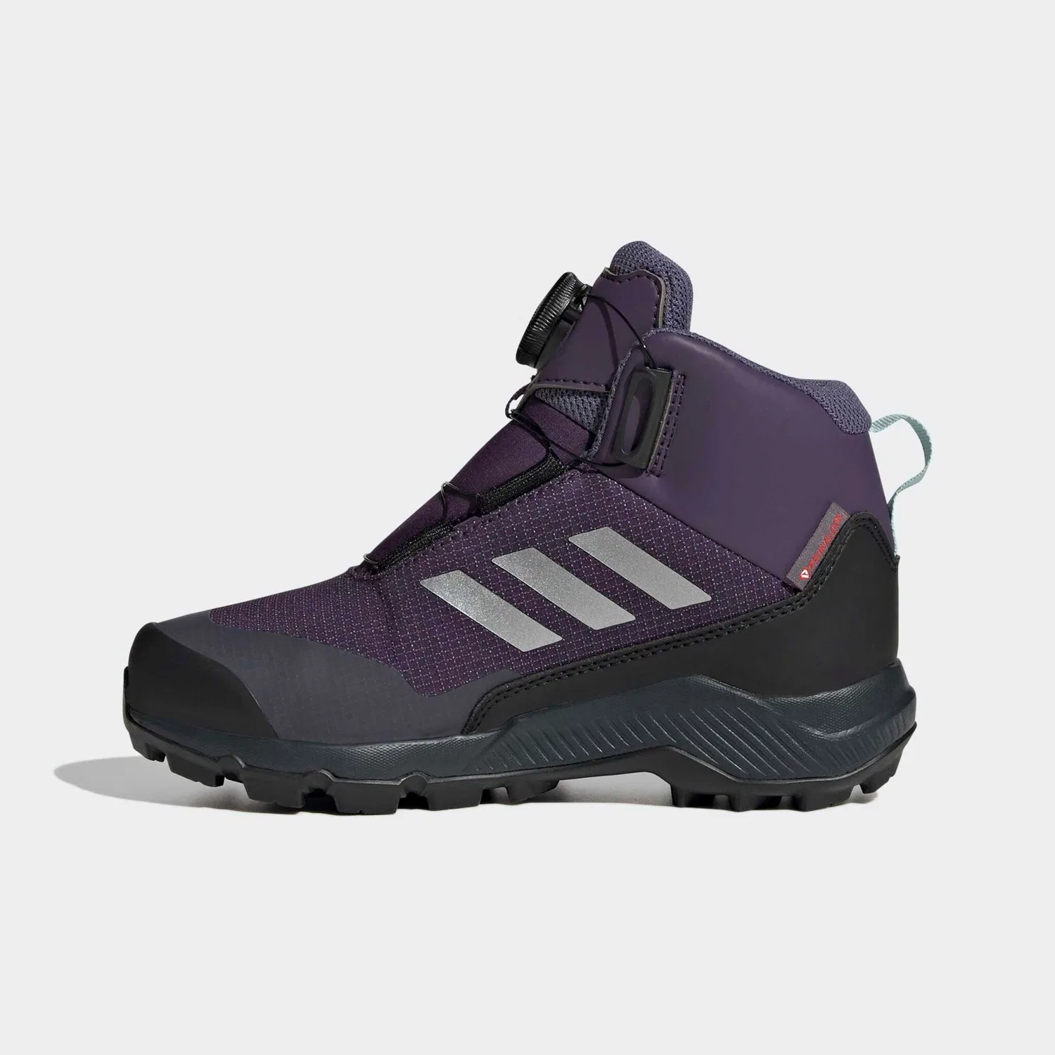 Детские зимние ботинки для ходьбы с быстрой шнуровкой Adidas TERREX, Aurora Plum / Matte Silver / Core Black — фото 3
