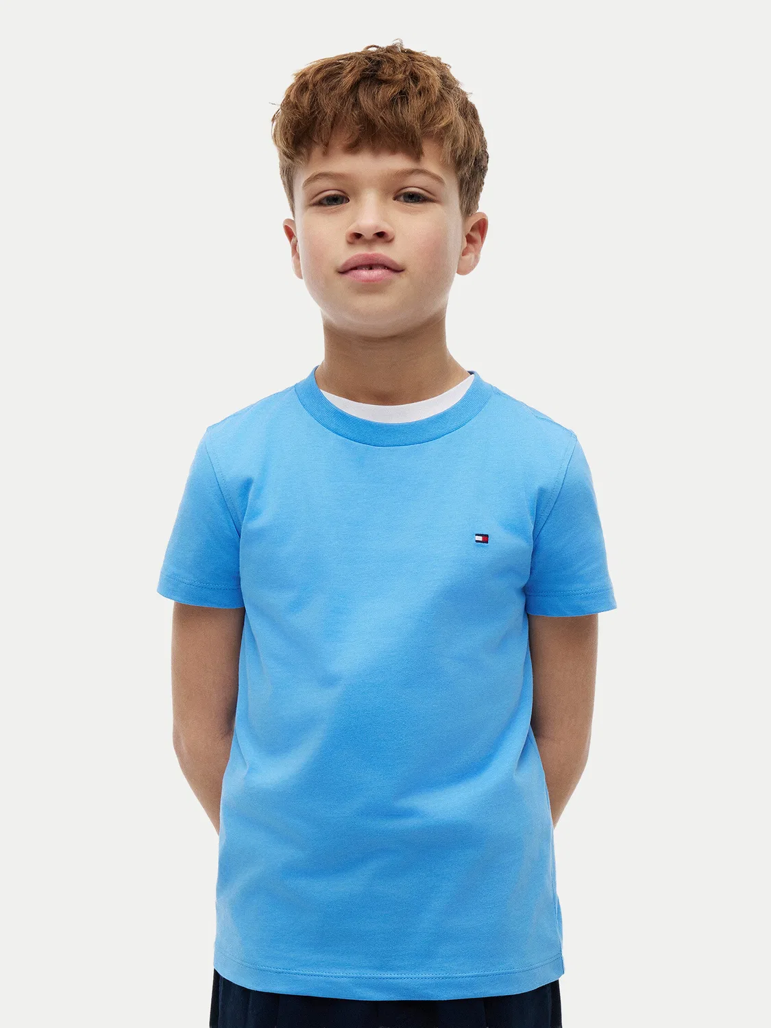 Футболка стандартного кроя для мальчика Essential Tommy Hilfiger, голубой