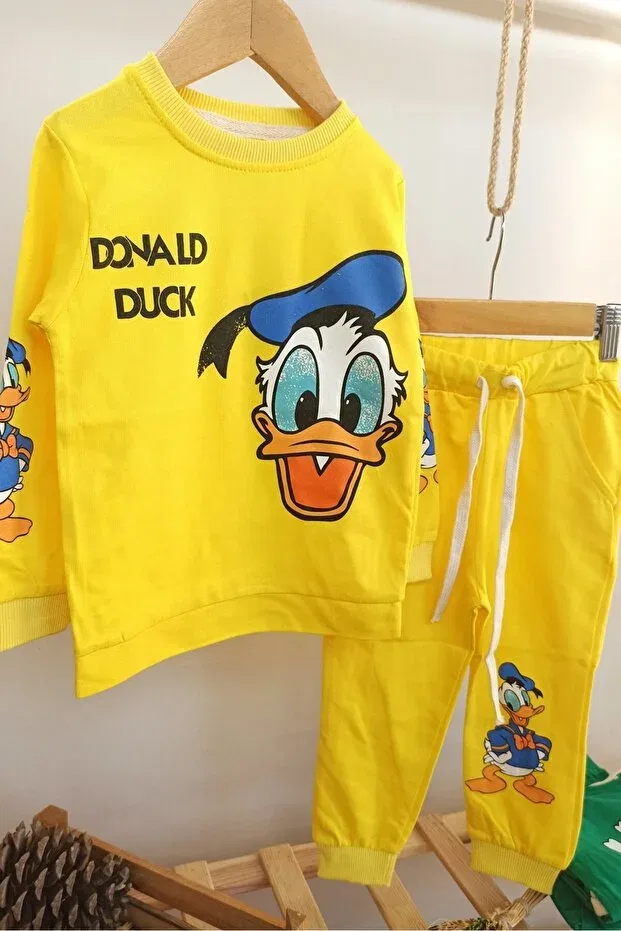 Детский спортивный костюм с принтом Donald Duck Pattern Dubi Baby, Yellow — фото 2