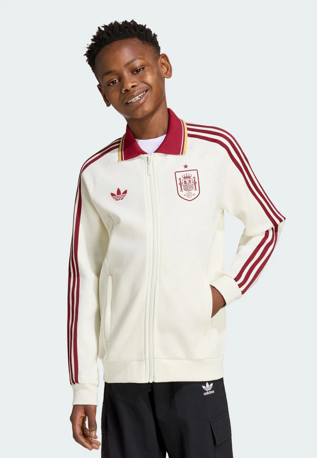 Толстовка на молнии Adidas Performance Athletic Spain Away Anthem Jacket в белом цвете — фото 2