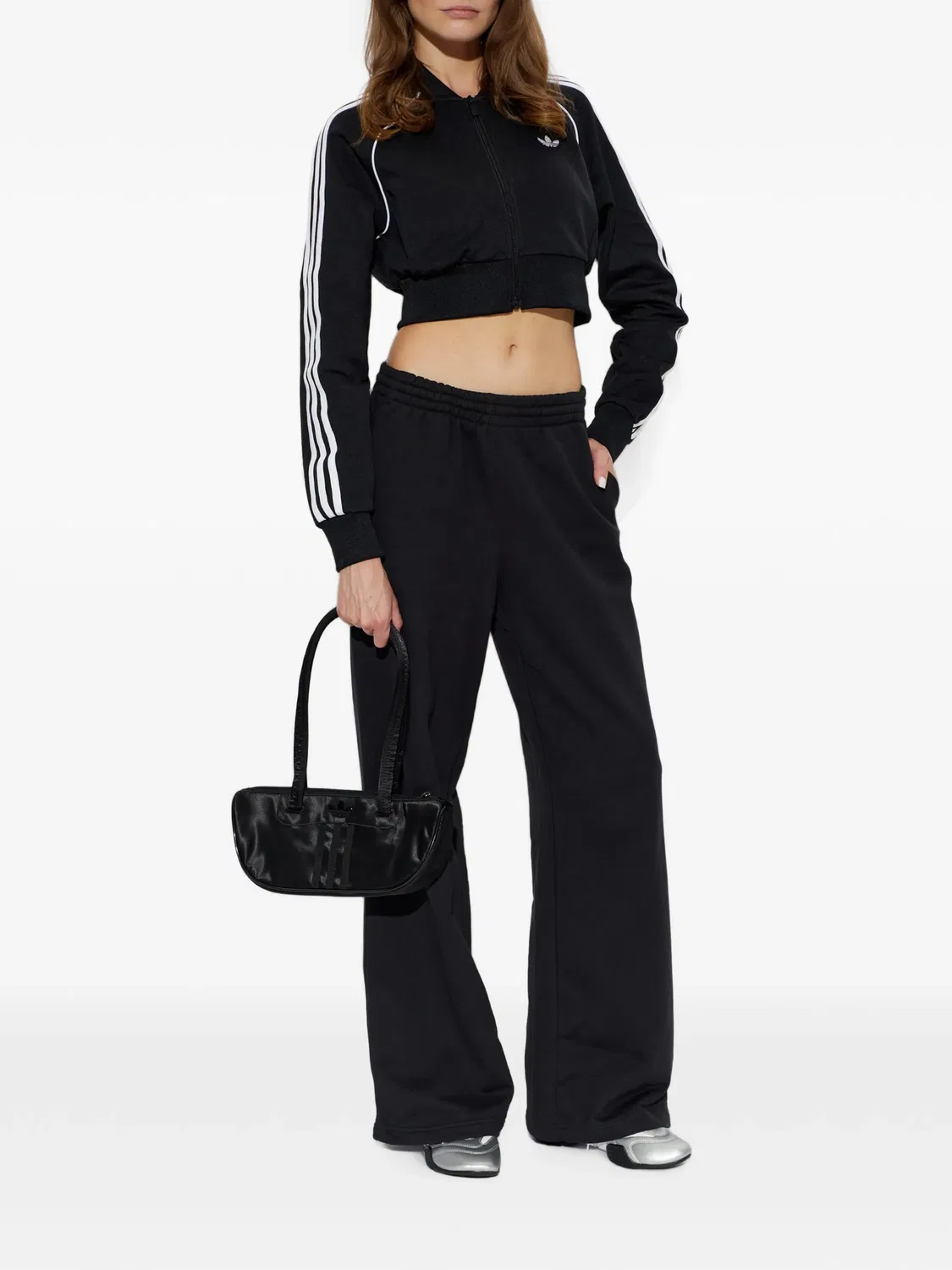 Спортивные штаны с вышитым логотипом Adidas, черный — фото 2