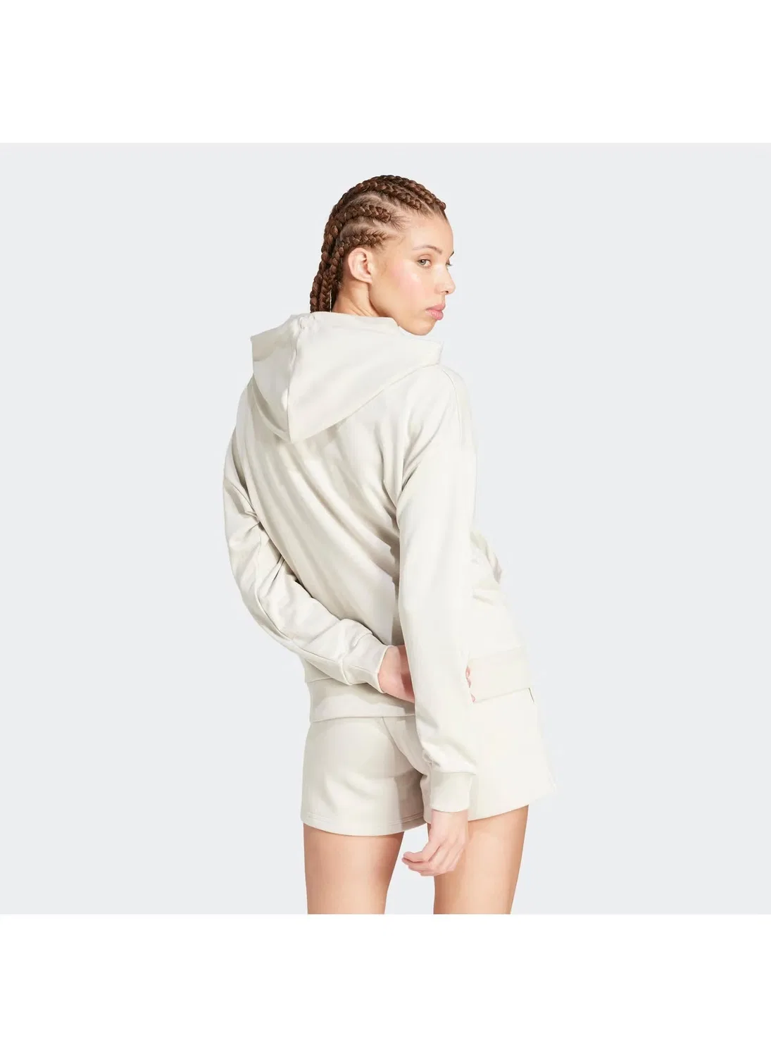 Худи из френч-терри с логотипом Essentials Adidas, белый — фото 2