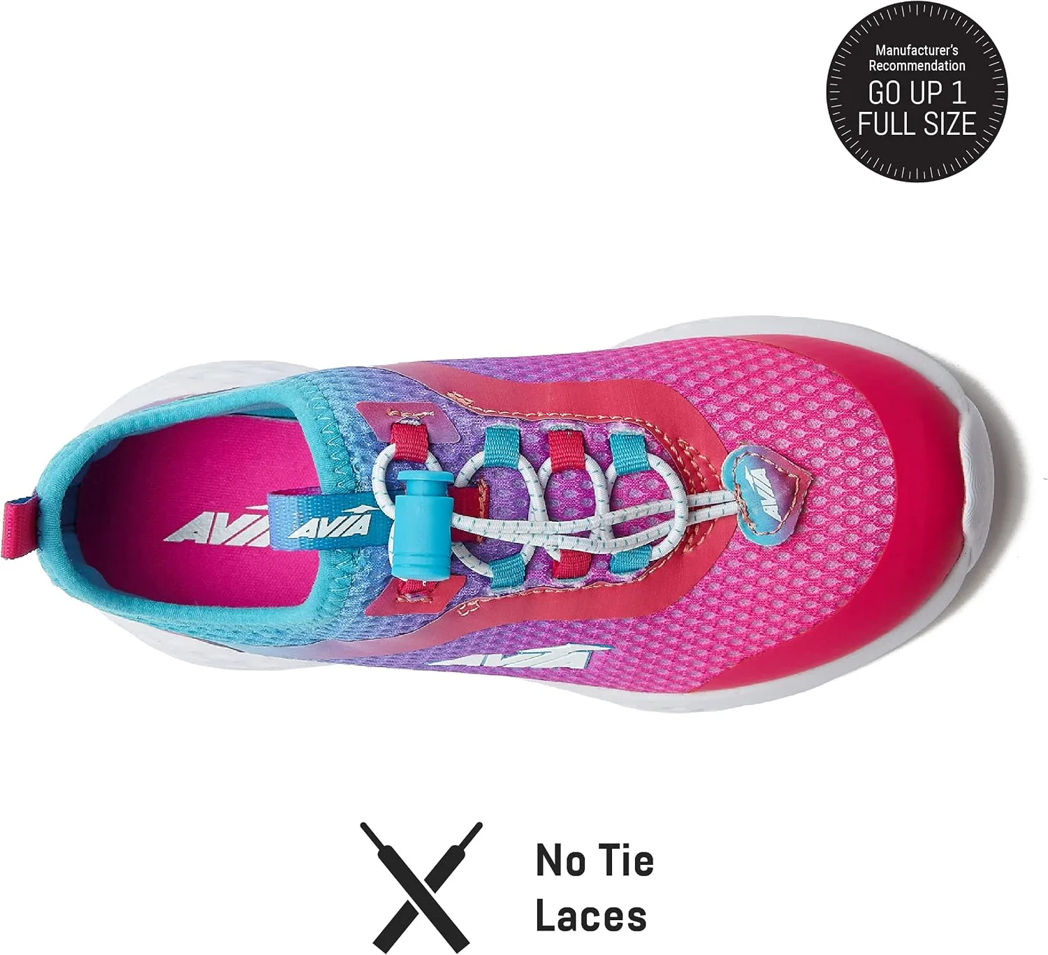 Детские кроссовки для девочек без шнуровки Avi Spirit Slip On Avia, Dark Pink/Teal Green/Light Purple — фото 4
