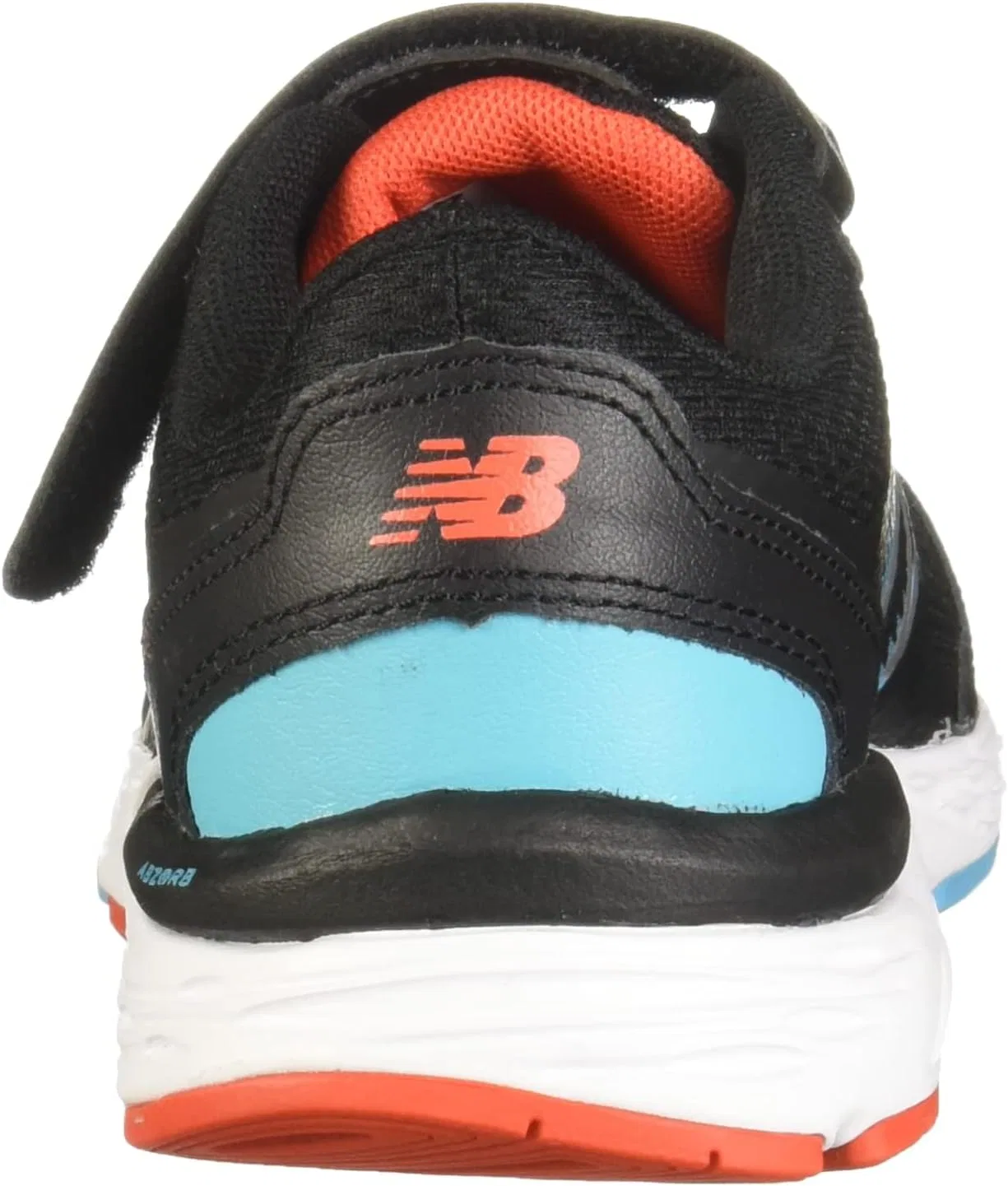 Детские кроссовки для девочек с липучкой 680 V6 New Balance, Black/Orange/Blue — фото 2