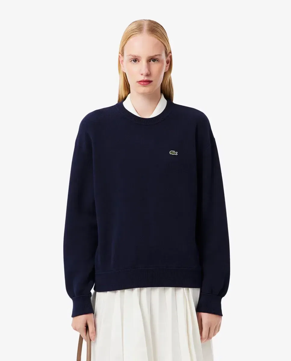 Джемпер Lacoste Azul Marino, из хлопка и шерсти, свободного кроя