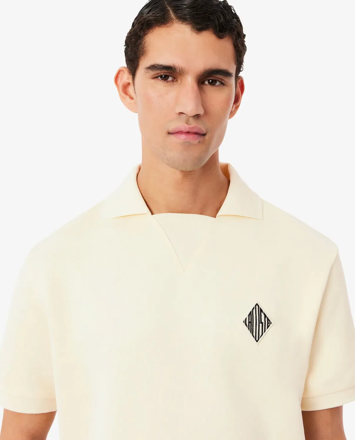 Мужское поло свободного кроя с контрастной нашивкой Lacoste, Amarillo — фото 3