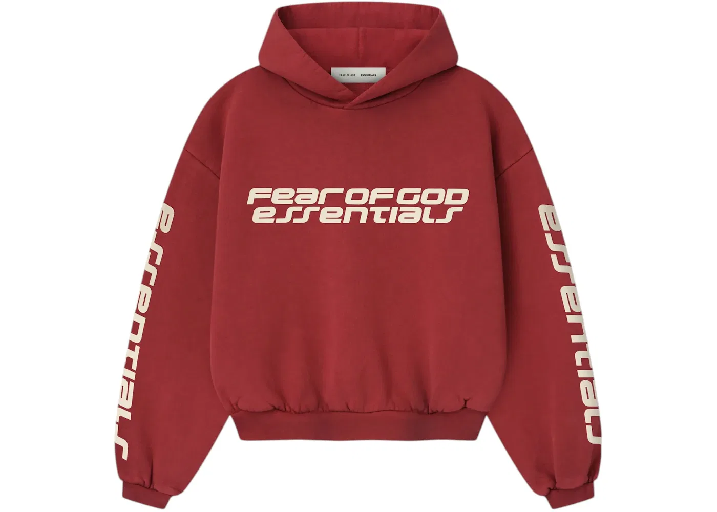 Детский худи с длинным рукавом Fear of God Essentials Kids Classic Hoodie, Crimson