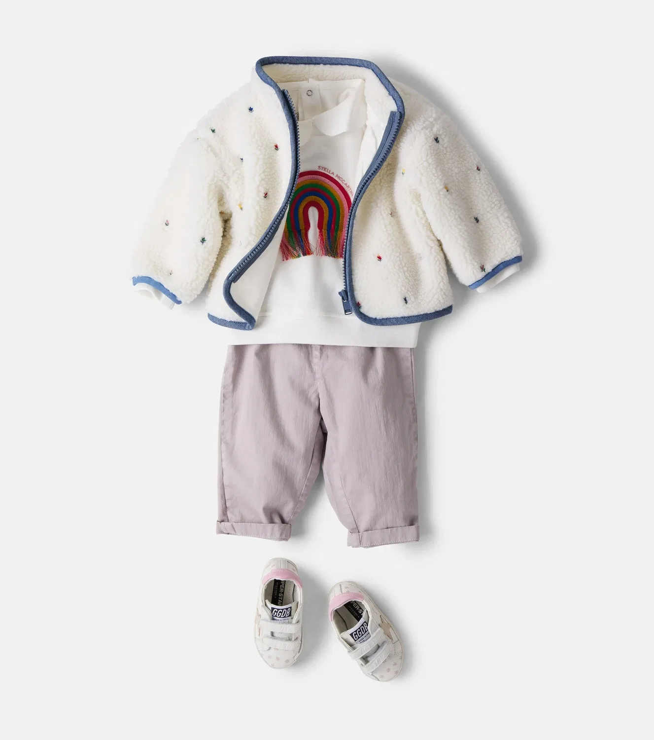 Детская толстовка из хлопкового трикотажа с вышивкой Stella Mccartney Kids, белый — фото 2