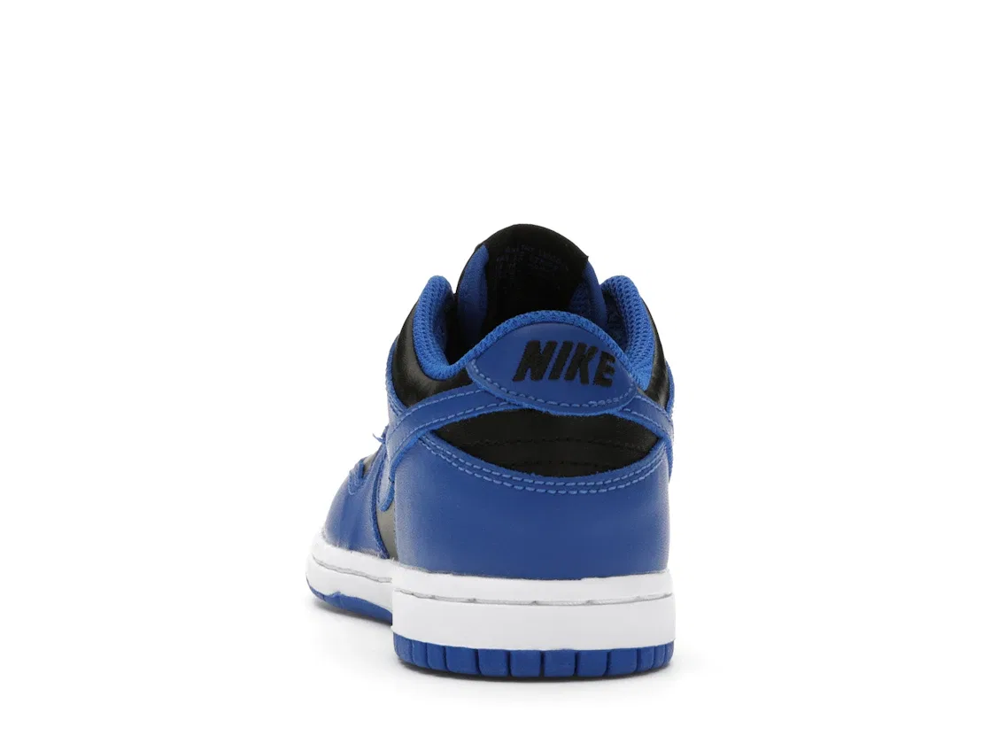 Детские кроссовки для мальчиков с кожаным верхом Nike Dunk Low, Black/Hyper Cobalt/White — фото 4