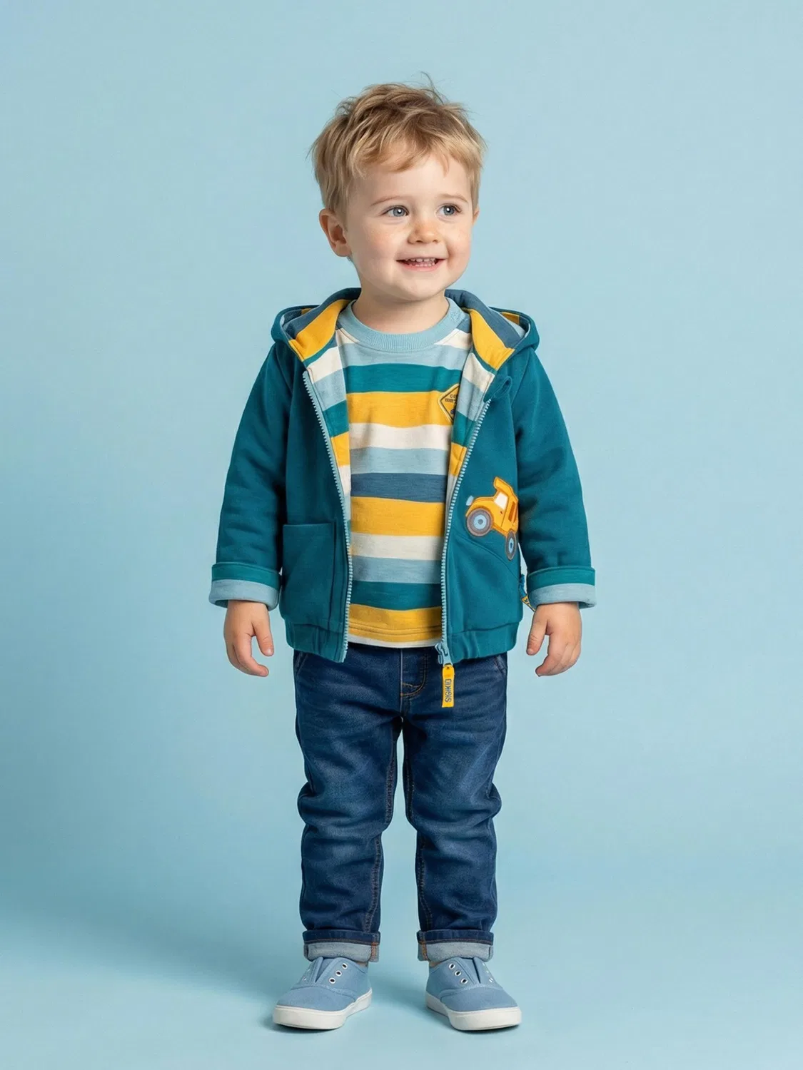 Межсезонная куртка Sigikid Wendejacke Whatiert Blue & Bright в цвете Petrol — фото 3