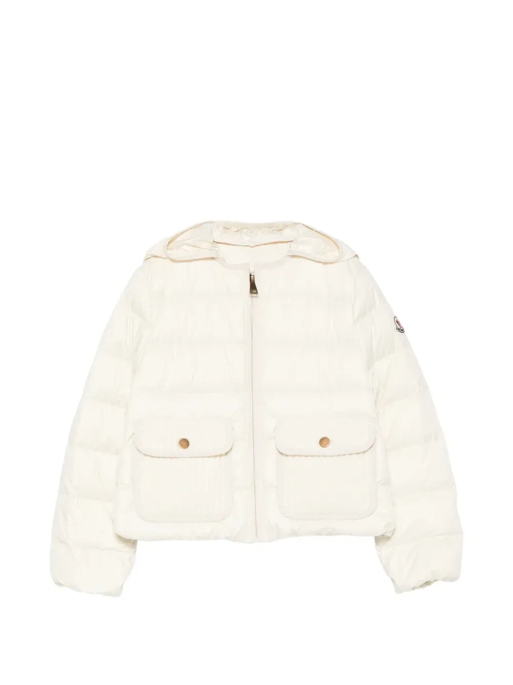 Куртка с капюшоном на подкладке Moncler Enfant, бежевый