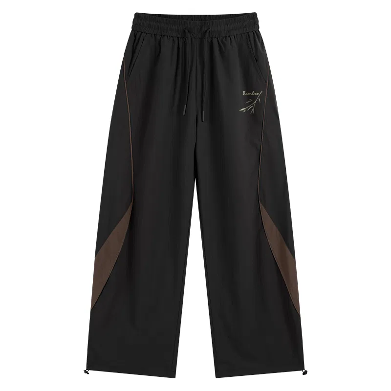 Детские штаны прямого кроя Bamboo Shadow Breeze Pants Logo MINISO, Черный И Коричневый