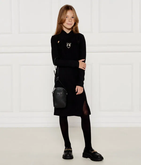 Детское платье для девочек ребристое Vestito ribbed Pinko Up, черный — фото 2