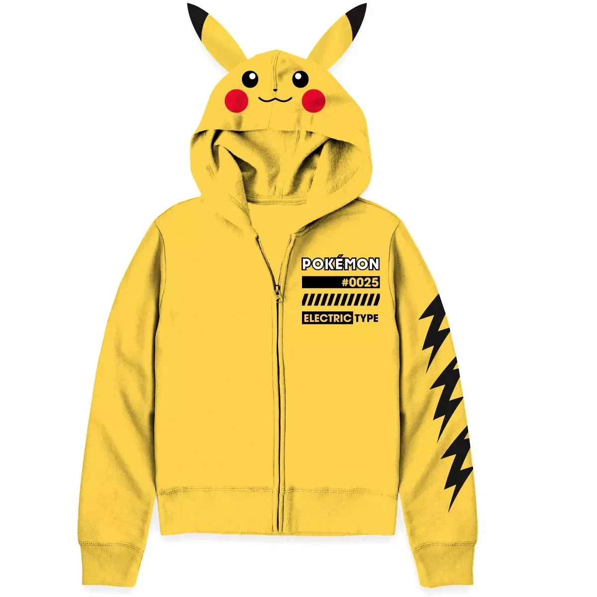 Детская худи с 3D ушами Пикачу Pokémon Electric Type Mad Engine, Yellow