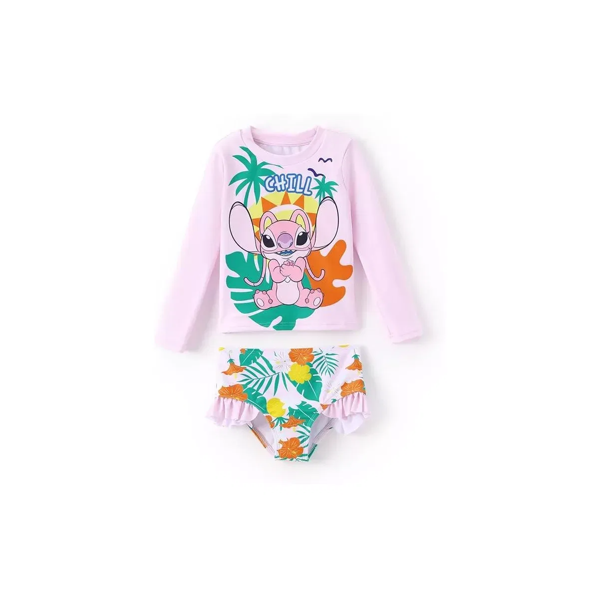 Детский комплект для плавания с длинным рукавом Stitch, Pink