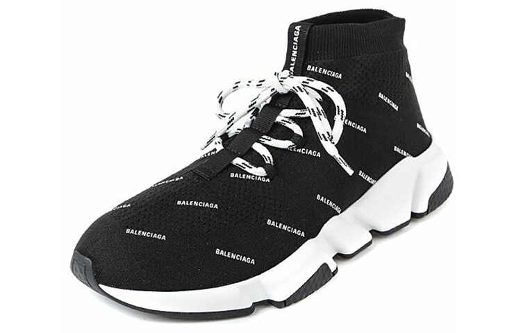 Кроссовки мужские Balenciaga Speed Lace Up, черный / белый — фото 2